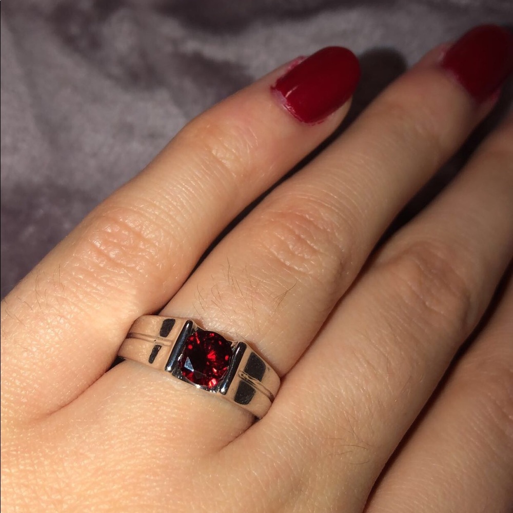 Faux Gem Ring - silver